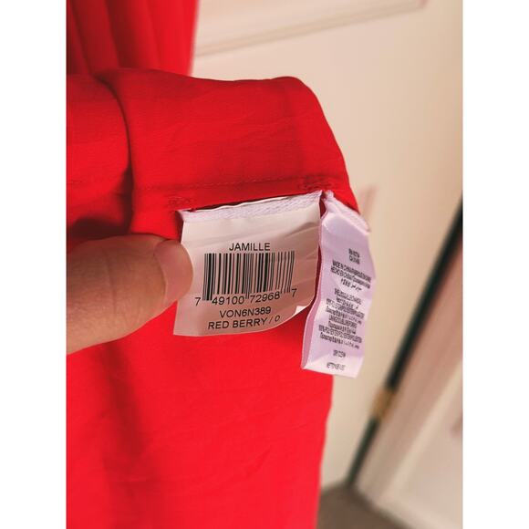 BCBGMAXAZRIA Jamille One-Shoulder Chiffon Evening Gown Red Berry 0 Formal Event - Picture 7 of 10